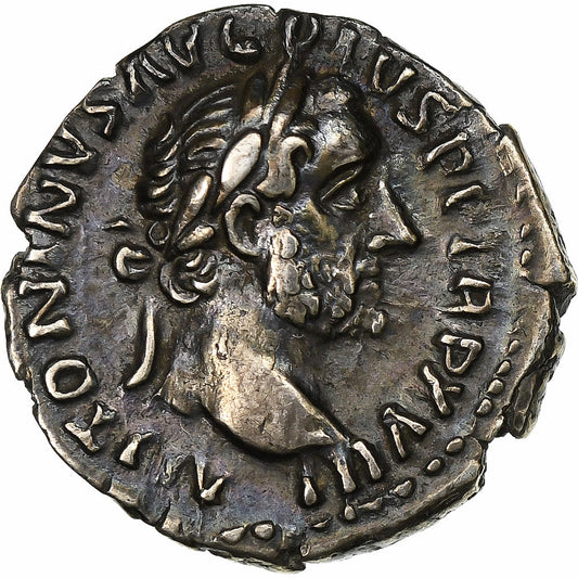 Antoninus Pius, 
  
  denár, 
  
  154-155