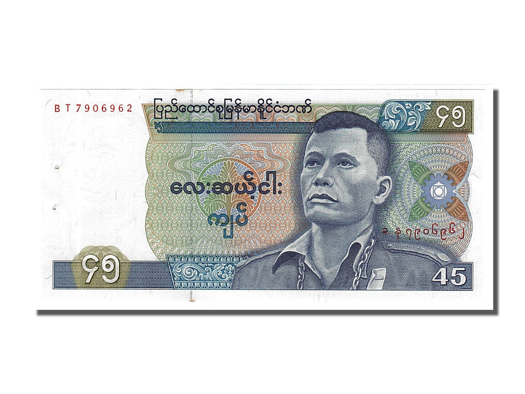 bankovka, 
  
  Barma, 
  
  45 kyatov