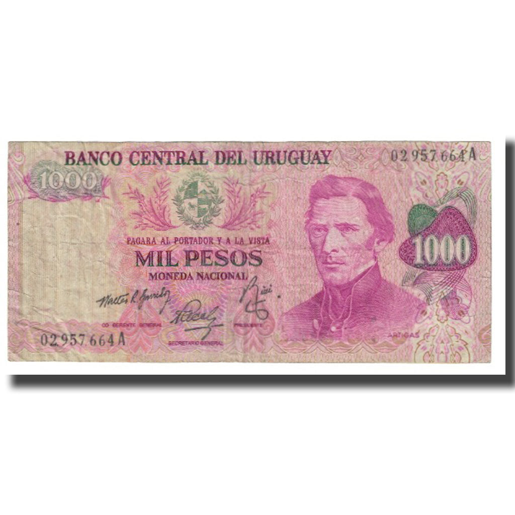 bankovka, 
  
  Uruguaj, 
  
  1000 pesos