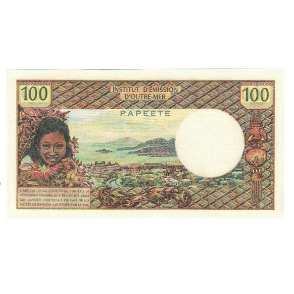 Tahiti, 
  
  100 frankov, 
  
  UNC(63)