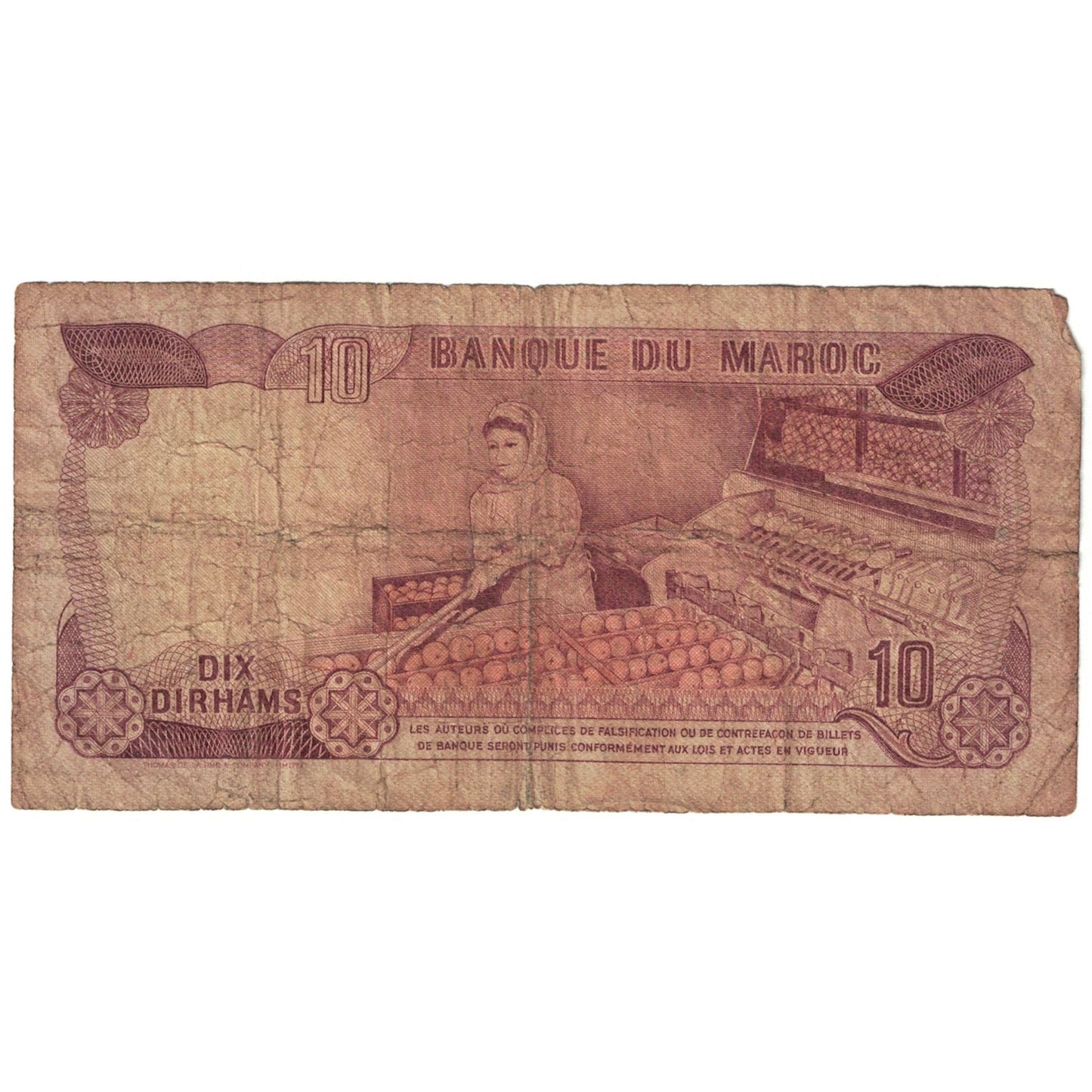 bankovka, 
  
  Maroko, 
  
  10 dirhamov