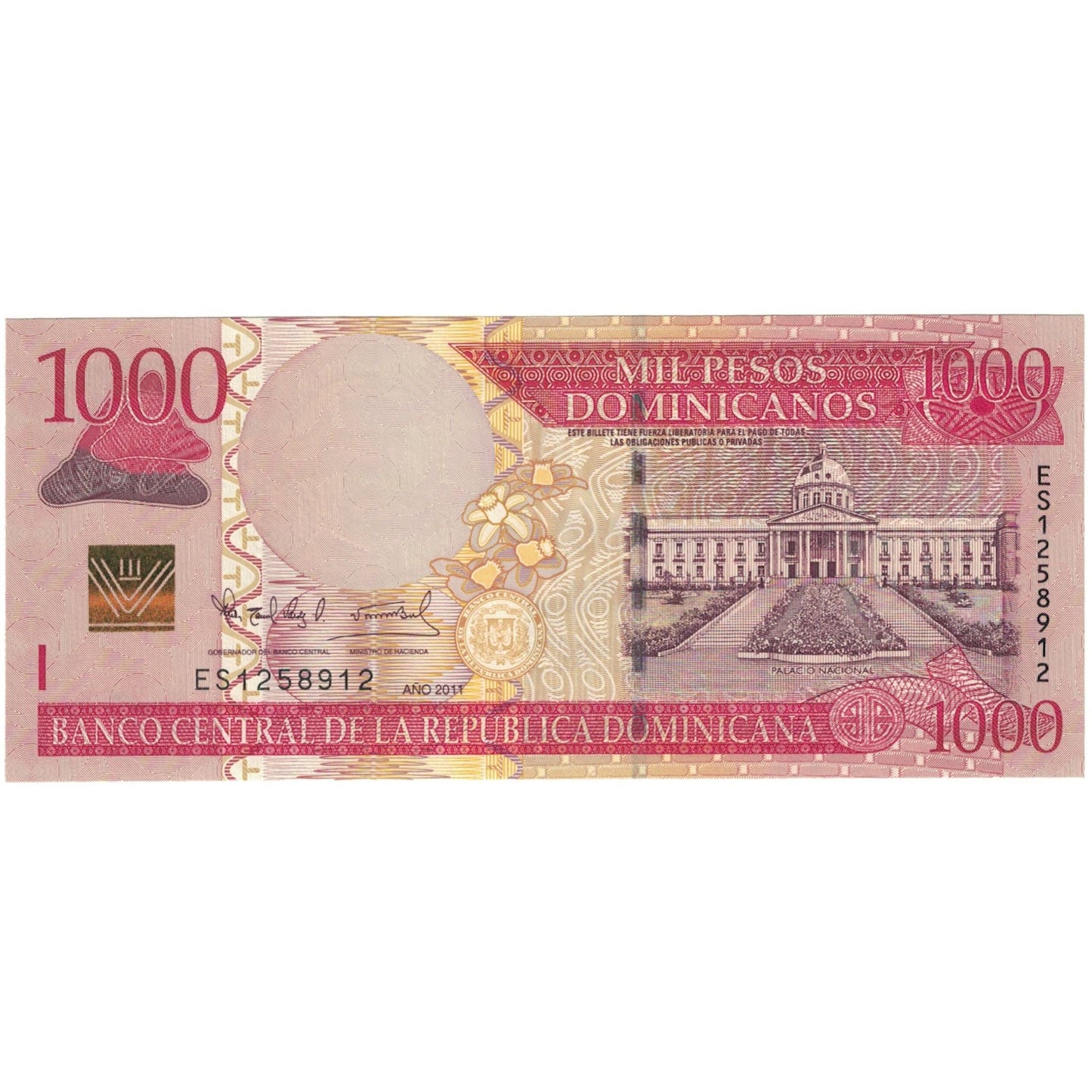 bankovka, 
  
  Dominikánska republika, 
  
  1000 dominikánovských pesos