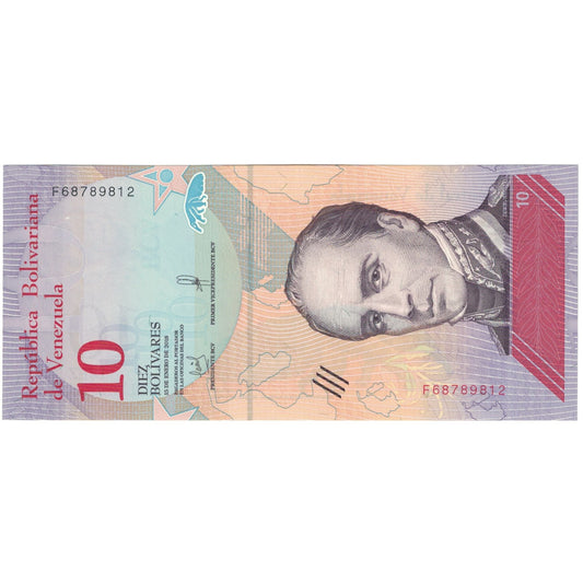 bankovka, 
  
  Venezuela, 
  
  10 Bolívarov