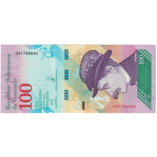 bankovka, 
  
  Venezuela, 
  
  100 Bolivarov