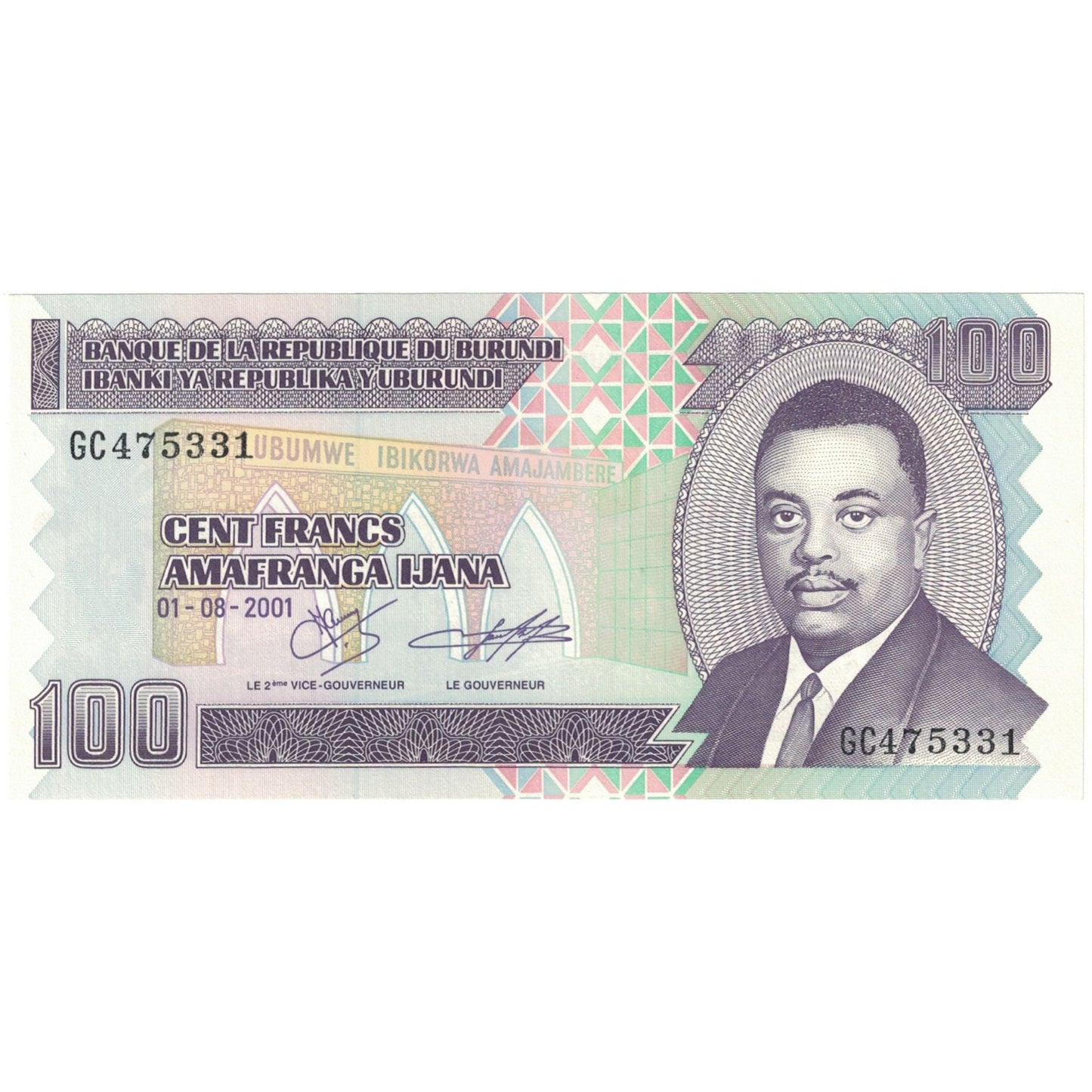 bankovka, 
  
  Burundi, 
  
  100 frankov