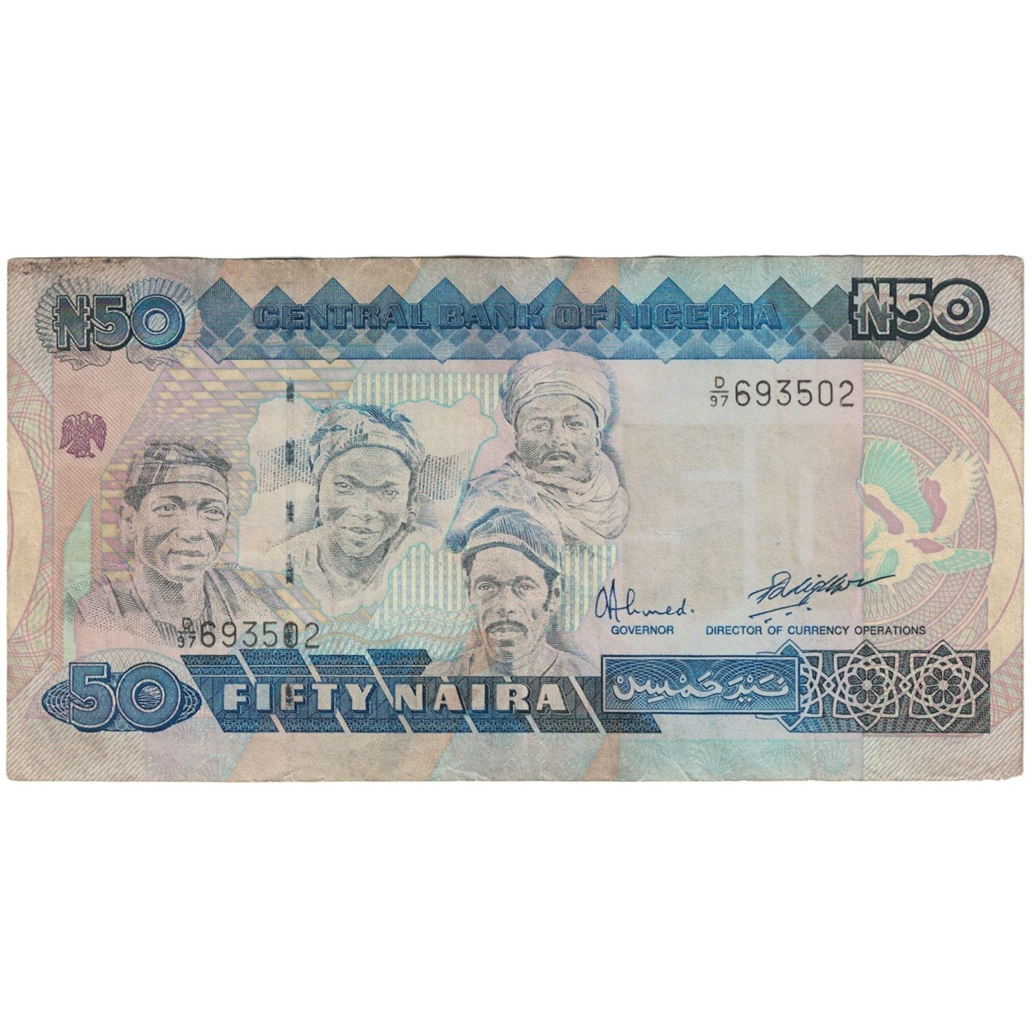 bankovka, 
  
  Nigéria, 
  
  50 Naira