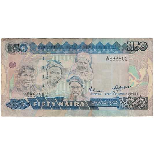 bankovka, 
  
  Nigéria, 
  
  50 Naira