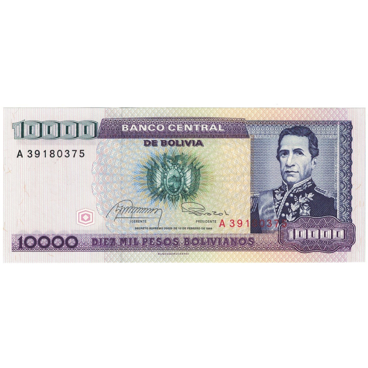 bankovka, 
  
  Bolívia, 
  
  10