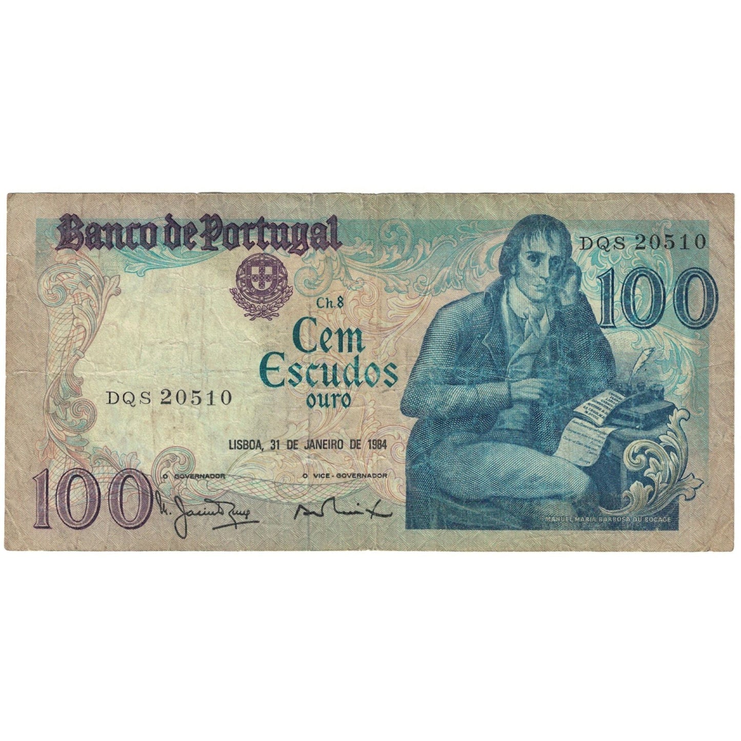 bankovka, 
  
  Portugalsko, 
  
  100 Escudos