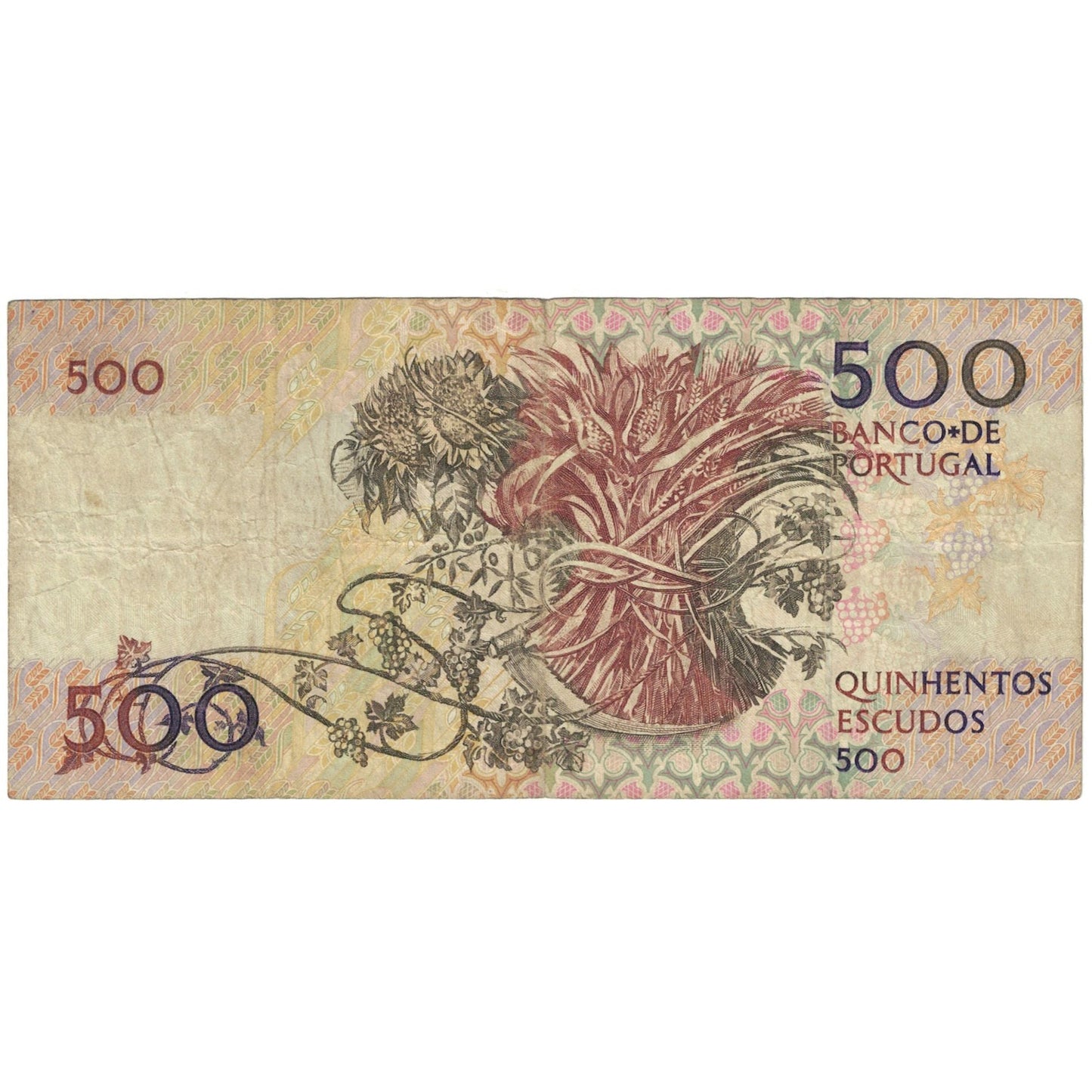 bankovka, 
  
  Portugalsko, 
  
  500 Escudos