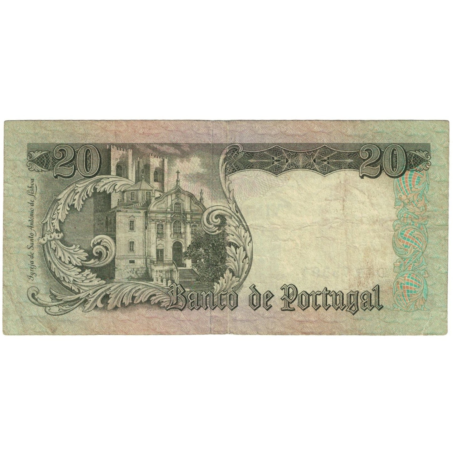 bankovka, 
  
  Portugalsko, 
  
  20 Escudos