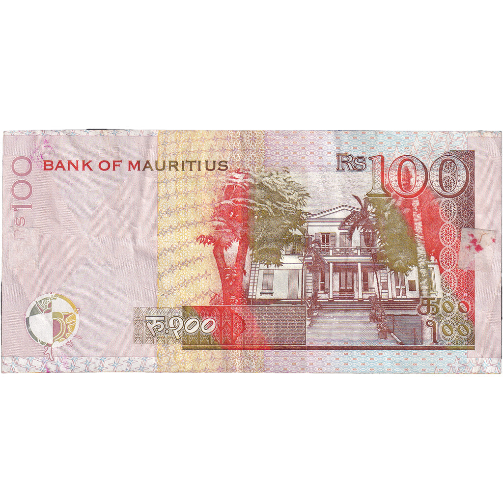 bankovka, 
  
  Maurícius, 
  
  100 rupií