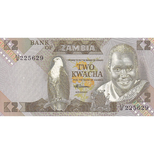 Zambia, 
  
  2 kwacha, 
  
  UNC(65-70)