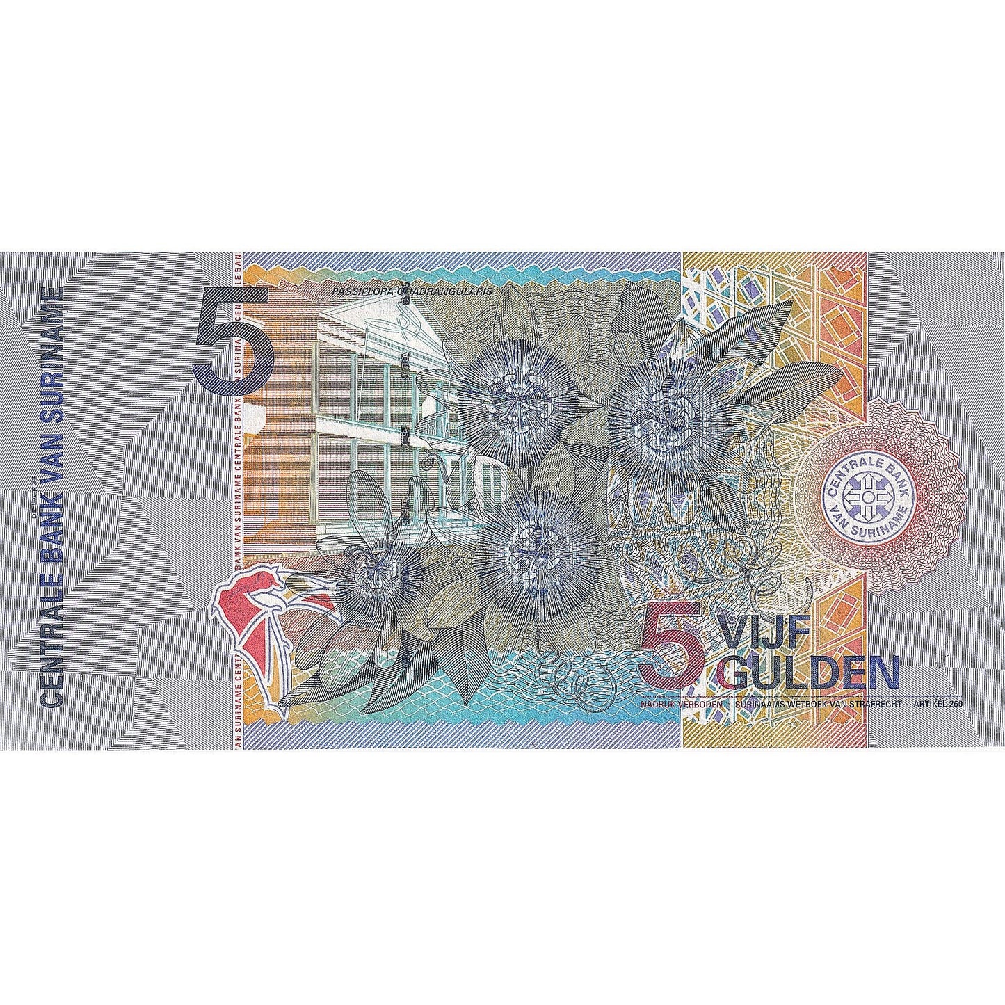 Surinam, 
  
  5 zlatých, 
  
  2000