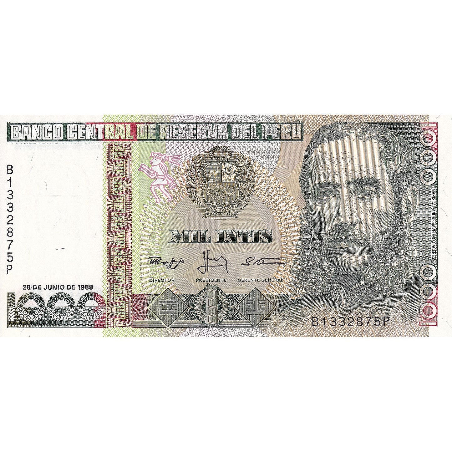 peru, 
  
  1000 Intis, 
  
  1988-06-28