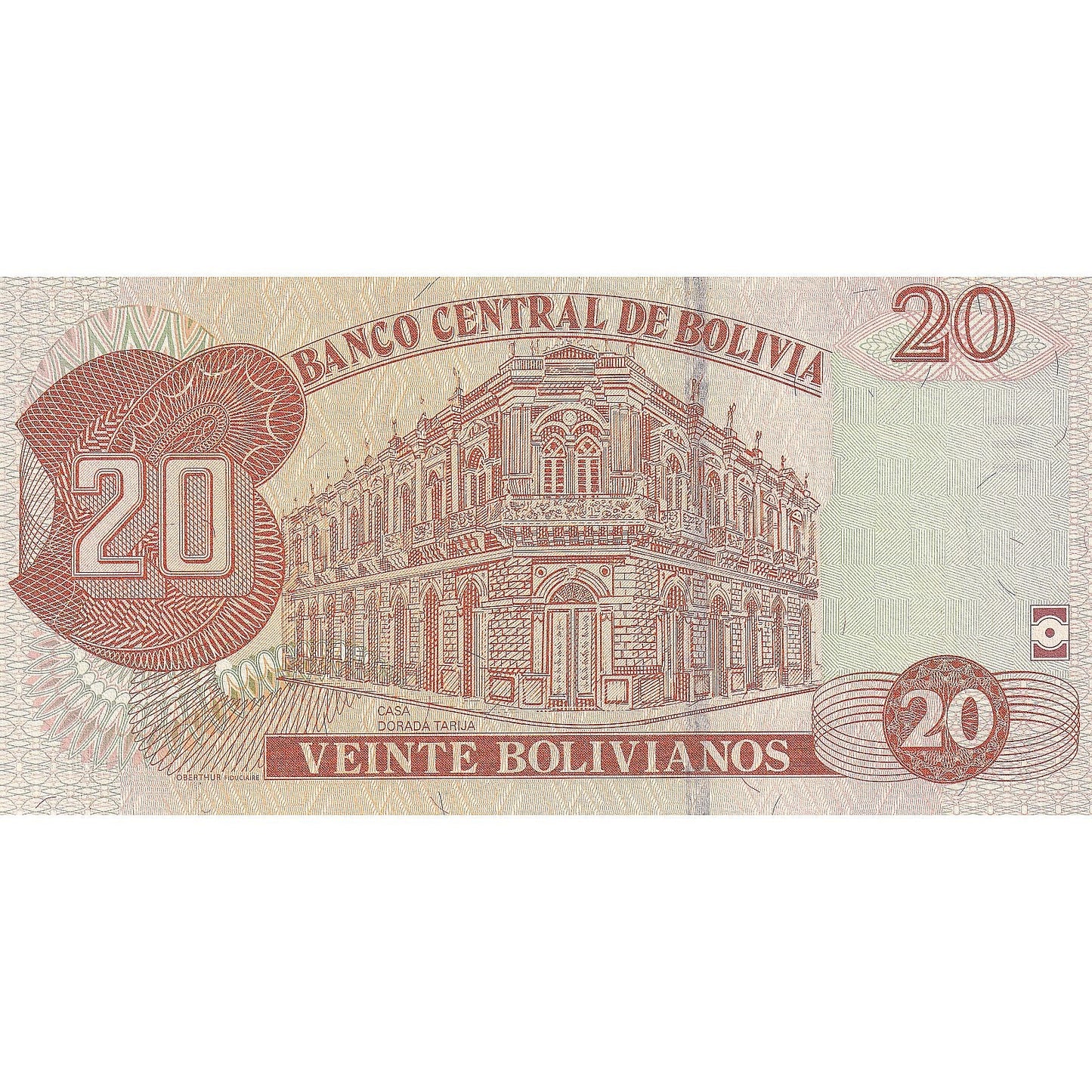 Bolívia, 
  
  20 Bolivianov, 
  
  1986