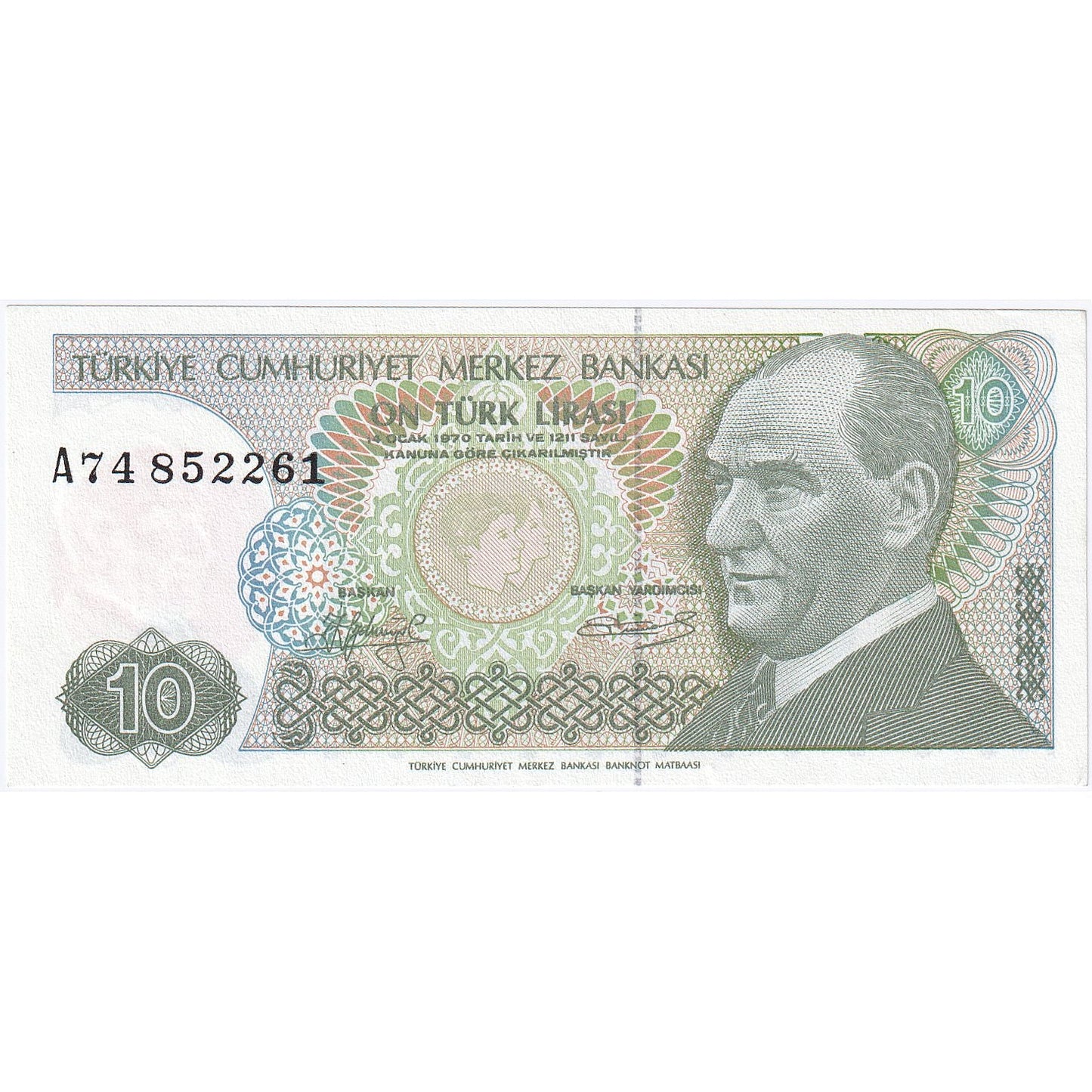 Turecko, 
  
  10 lír, 
  
  1970