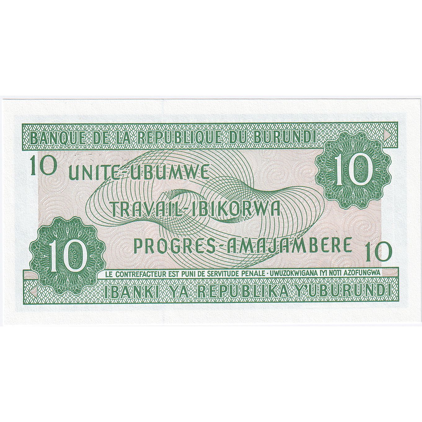 Burundi, 
  
  10 frankov, 
  
  2003