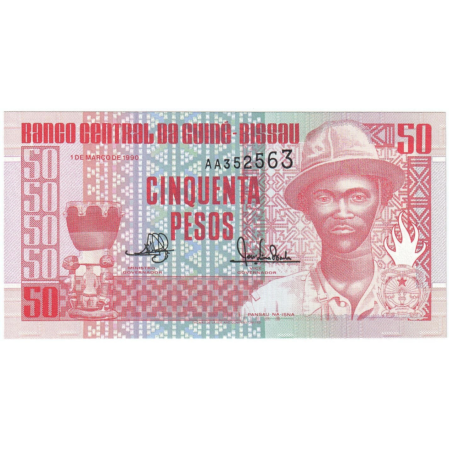 Guinea-Bissau, 
  
  50 pesos, 
  
  1990-03-01