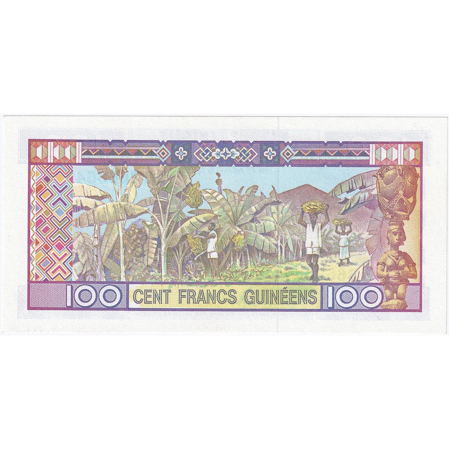 Guinea, 
  
  100 frankov, 
  
  1985