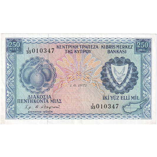 Cyprus, 
  
  250 miliónov, 
  
  1972-06-01