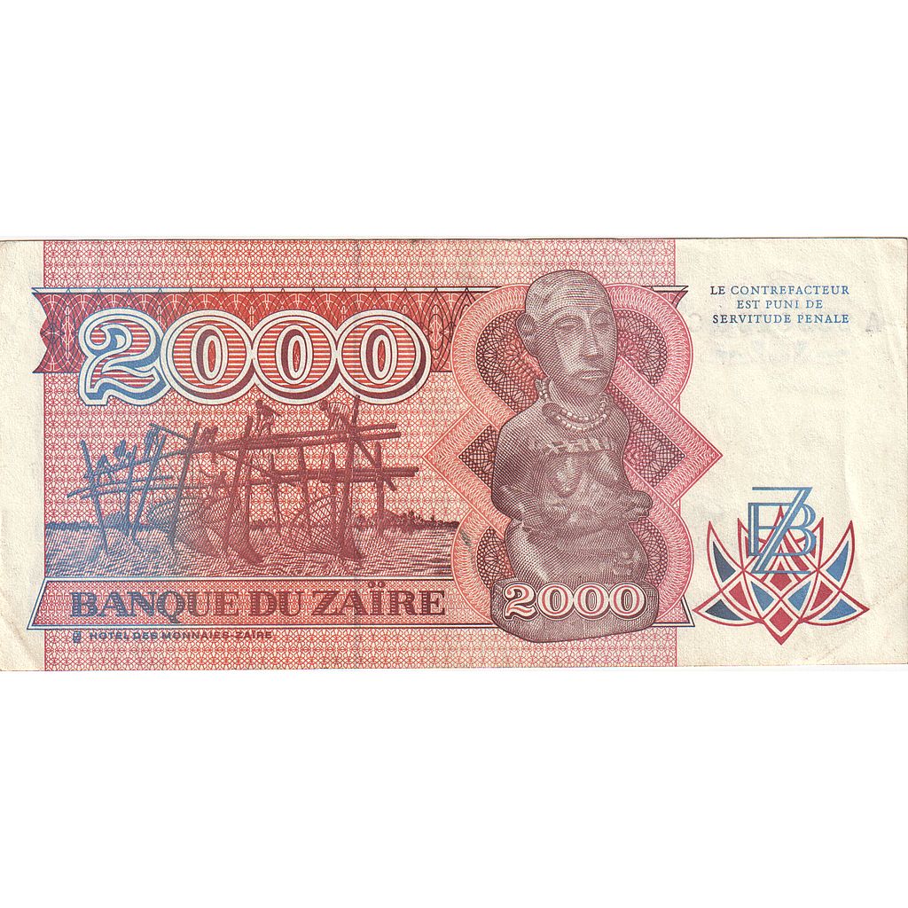 Zair, 
  
  2000 Zaires, 
  
  1991