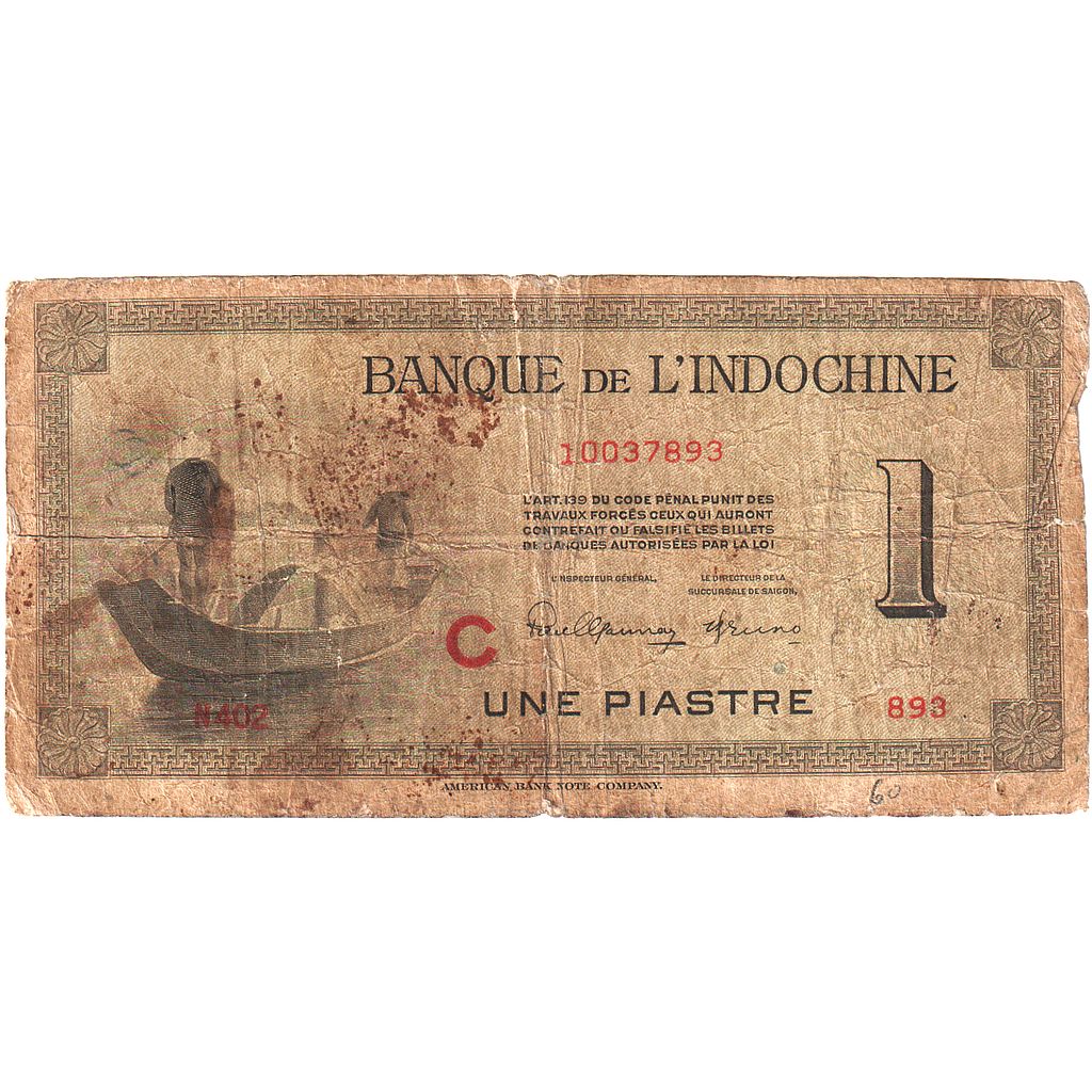 FRANCÚZSKA INDO-ČÍNA, 
  
  1 Piastre, 
  
  1945