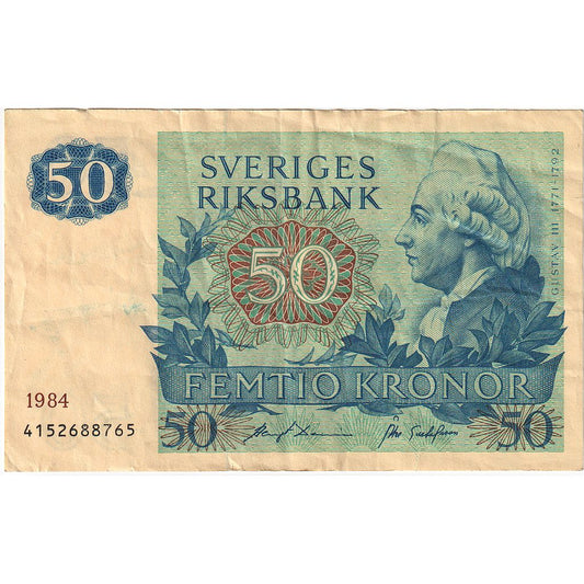 Švédsko, 
  
  50 korún, 
  
  1984