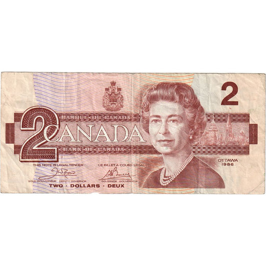 Kanada, 
  
  2 doláre, 
  
  1986