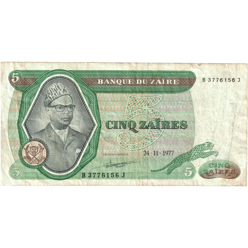 Zair, 
  
  5 Zaires, 
  
  1977