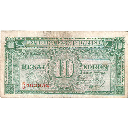 Československo, 
  
  10 korún, 
  
  VG(8-10)