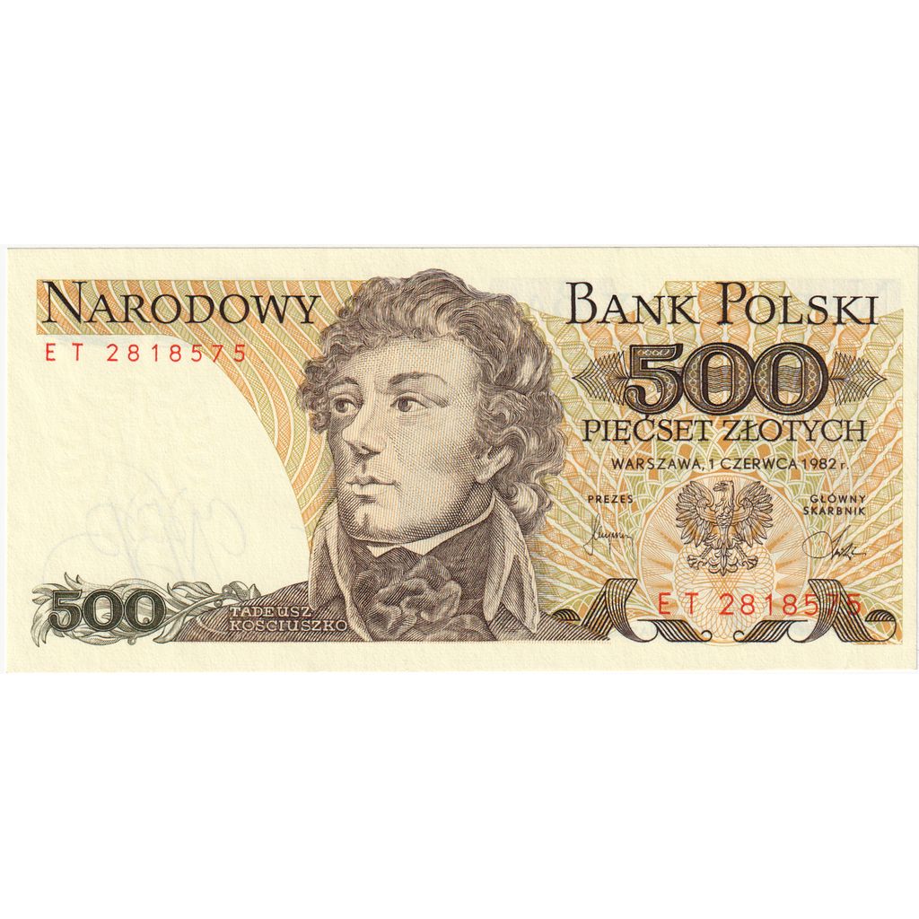 Poľsko, 
  
  500 zlotých, 
  
  1982-06-01