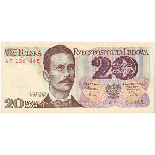 Poľsko, 
  
  20 zlotych, 
  
  1982-06-01