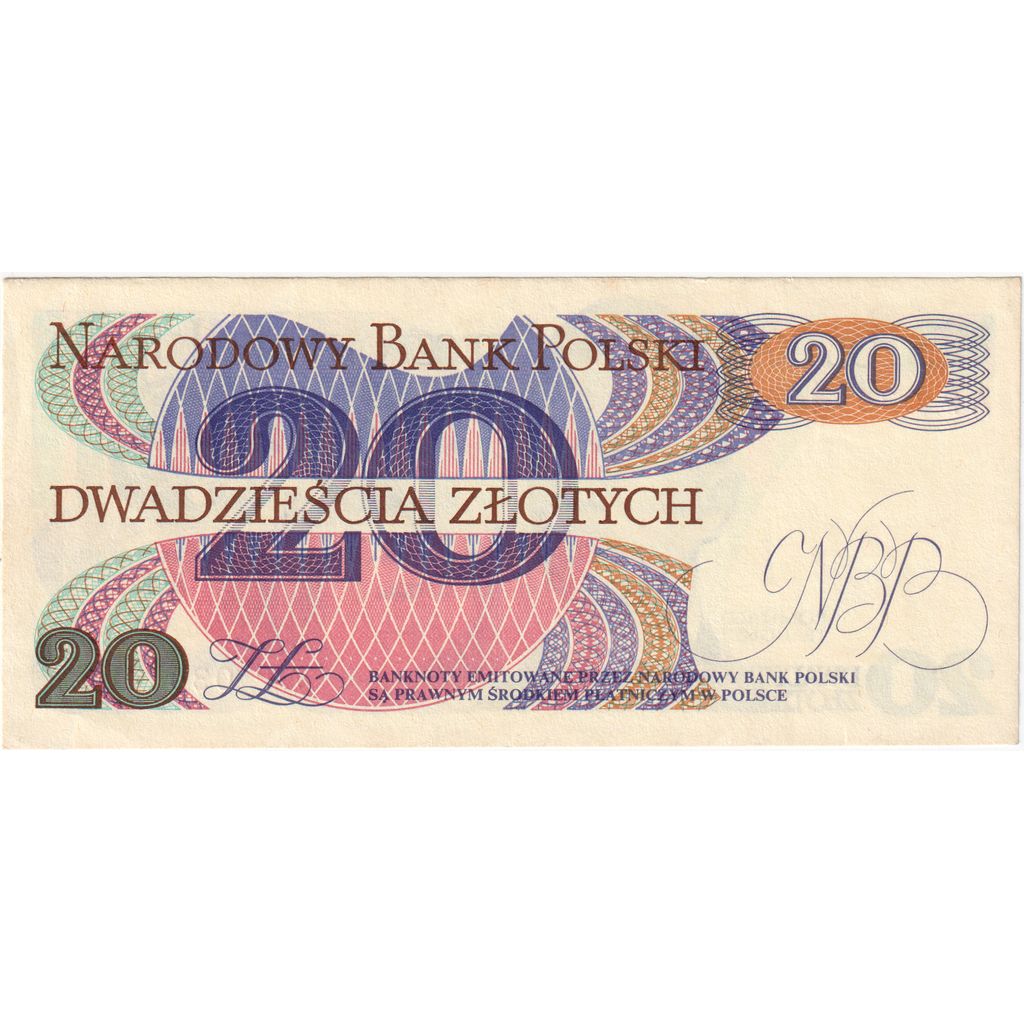 Poľsko, 
  
  20 zlotych, 
  
  1982-06-01