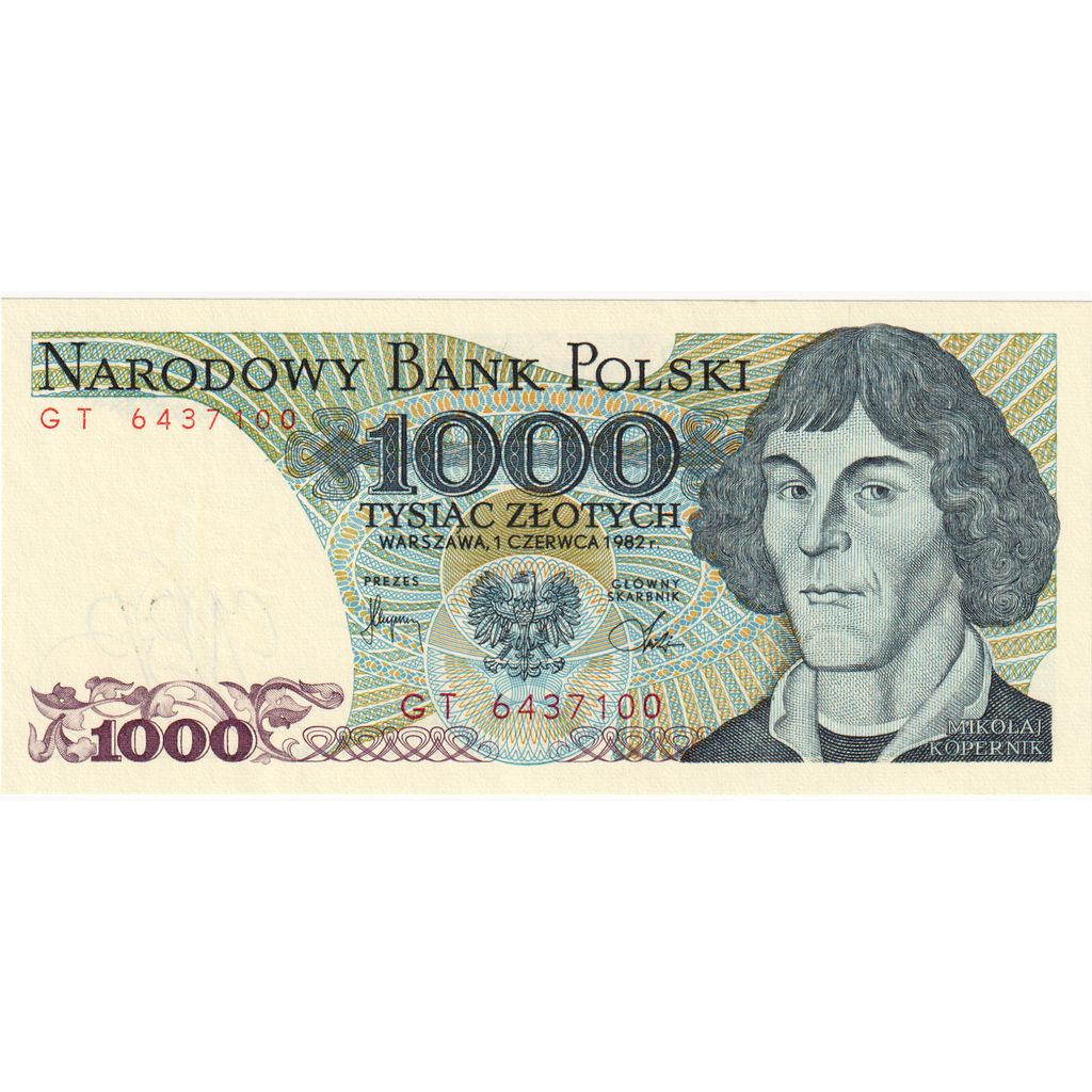 Poľsko, 
  
  1000 zlotých, 
  
  1982-06-01