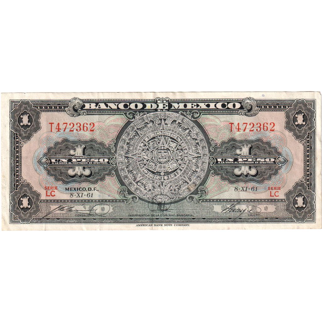 Mexiko, 
  
  1 peso, 
  
  1969-08-27