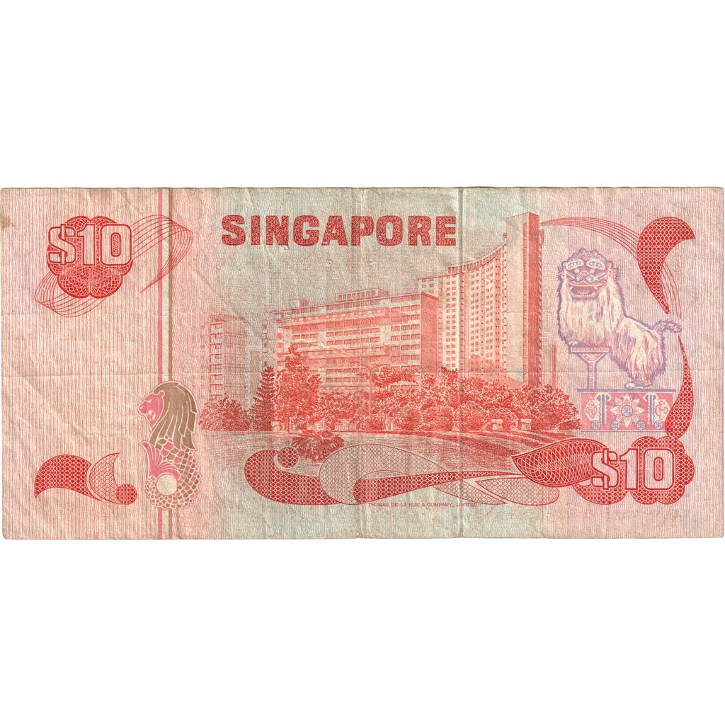 Singapur, 
  
  10 dolárov, 
  
  VF(30-35)