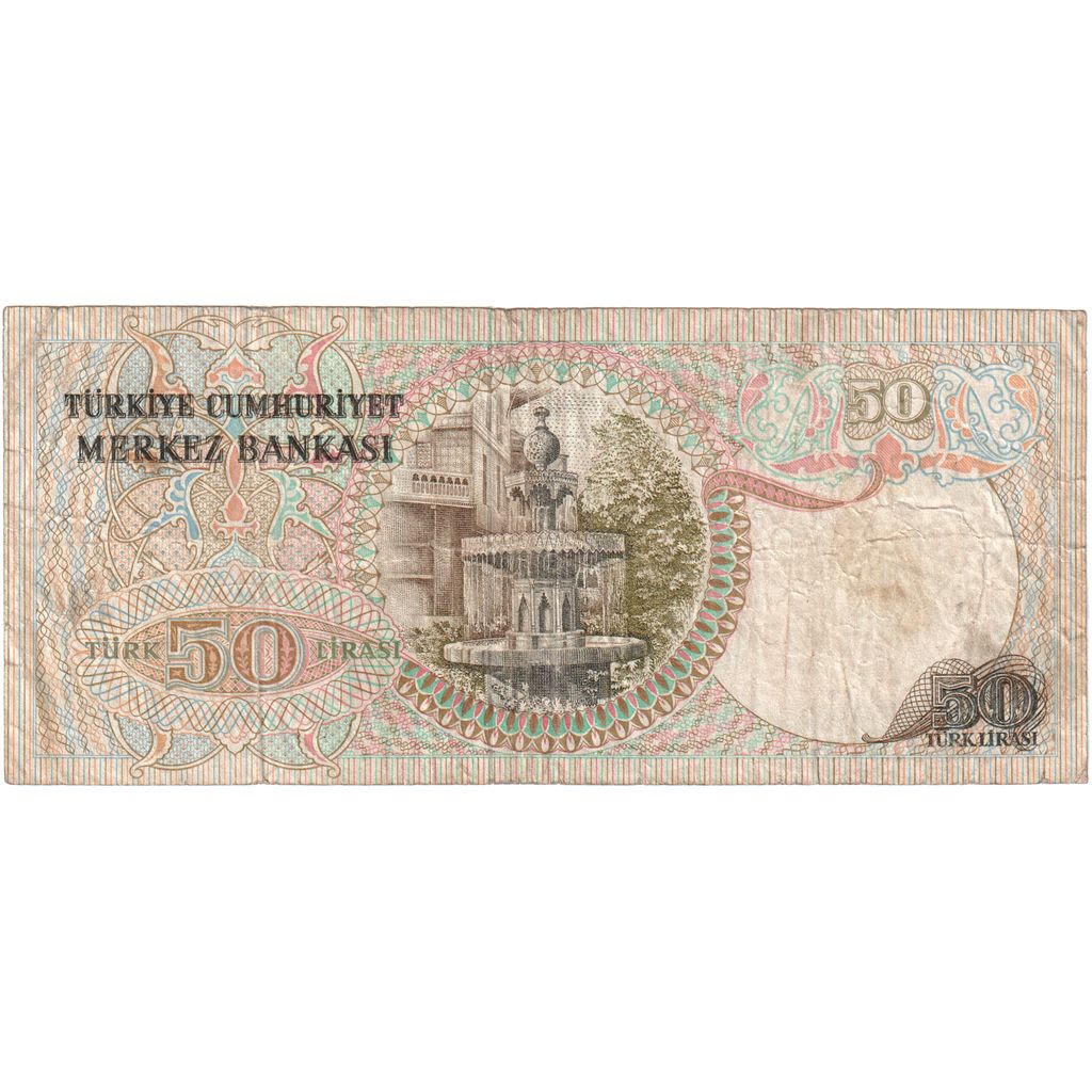 Turecko, 
  
  50 lír, 
  
  Starý dátum 1970-10-14