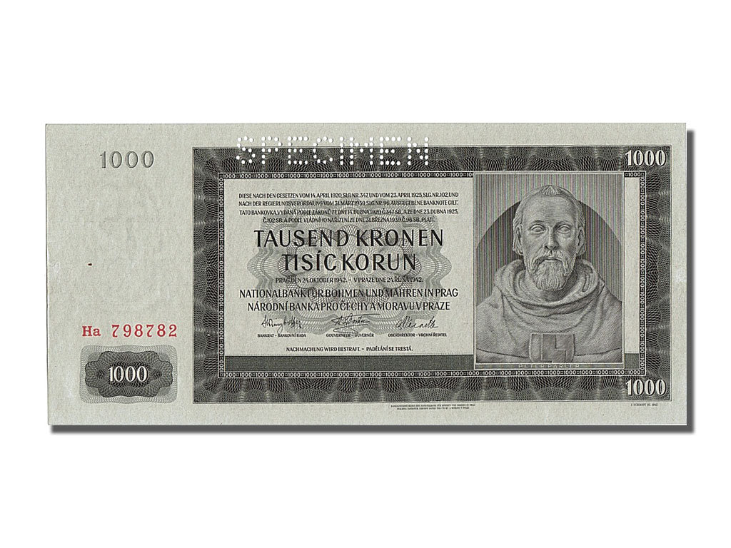 bankovka, 
  
  Československo, 
  
  1000 korún