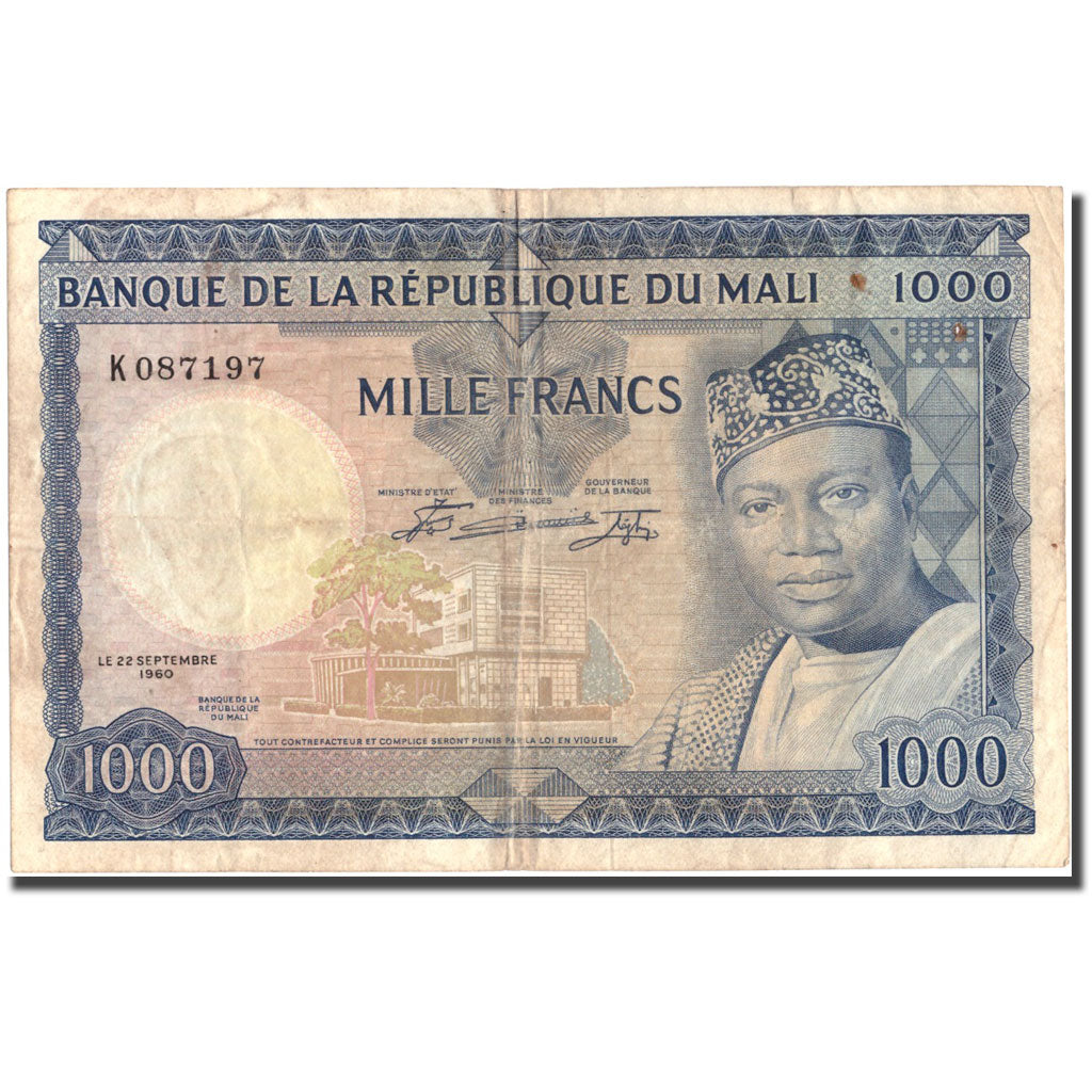 bankovka, 
  
  Mali, 
  
  1000 frankov