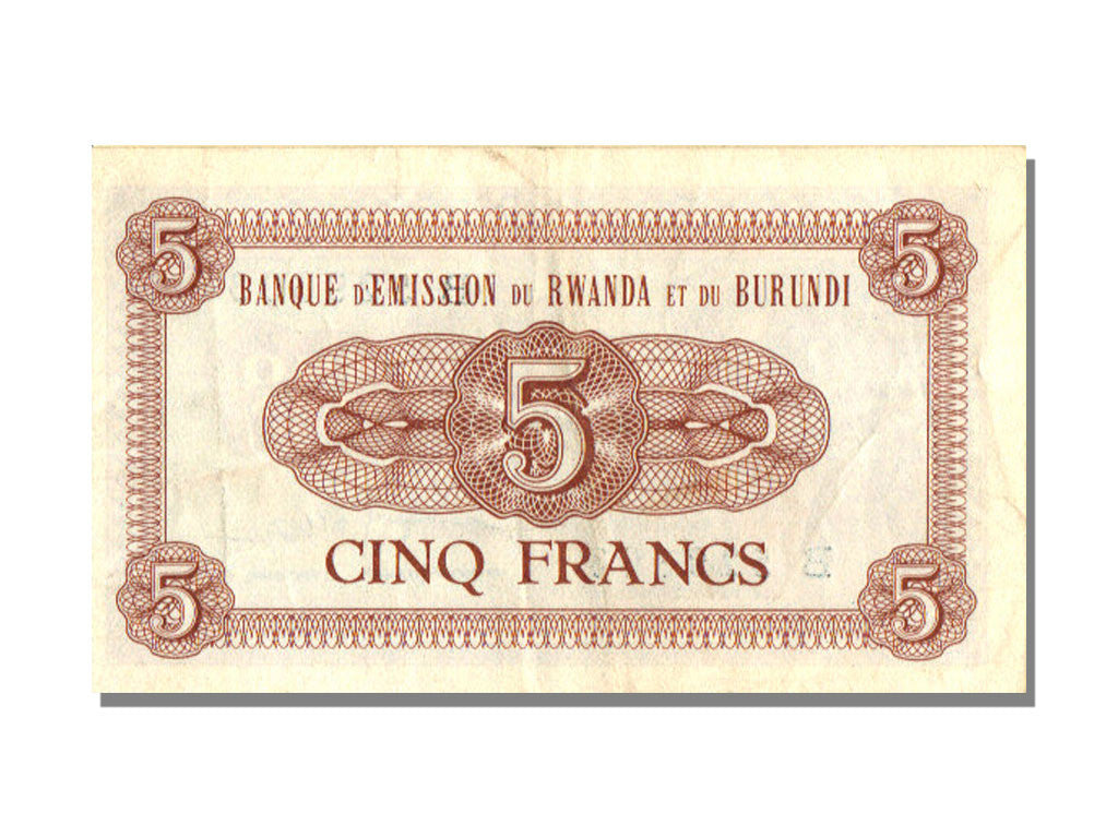 bankovka, 
  
  Rwanda-Burundi, 
  
  5 frankov