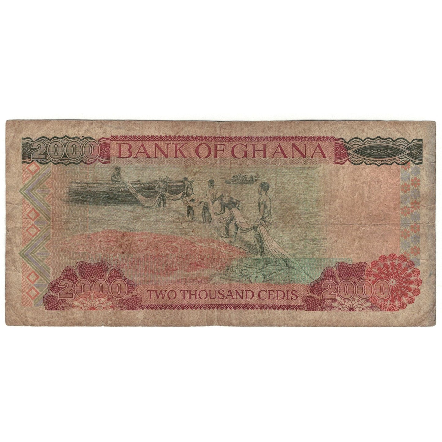 bankovka, 
  
  Ghana, 
  
  2000 Cedis