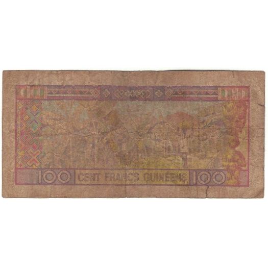 bankovka, 
  
  Guinea, 
  
  100 frankov