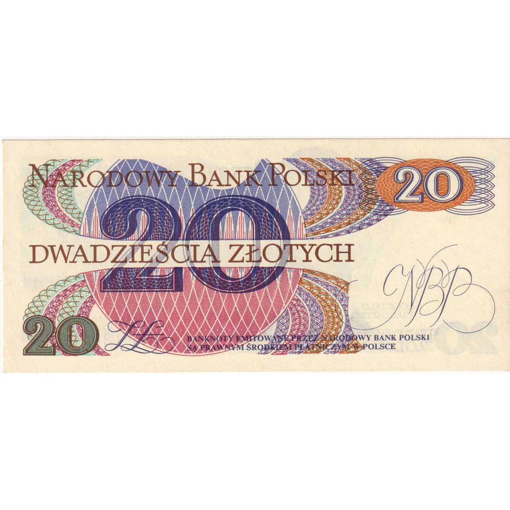 Poľsko, 
  
  20 zlotych, 
  
  1982