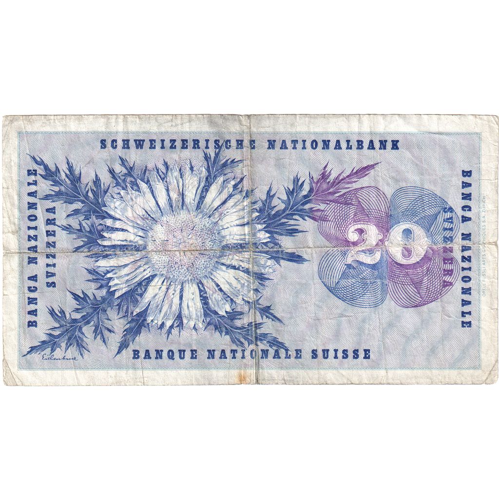 Švajčiarsko, 
  
  20 Franken, 
  
  1969-01-15