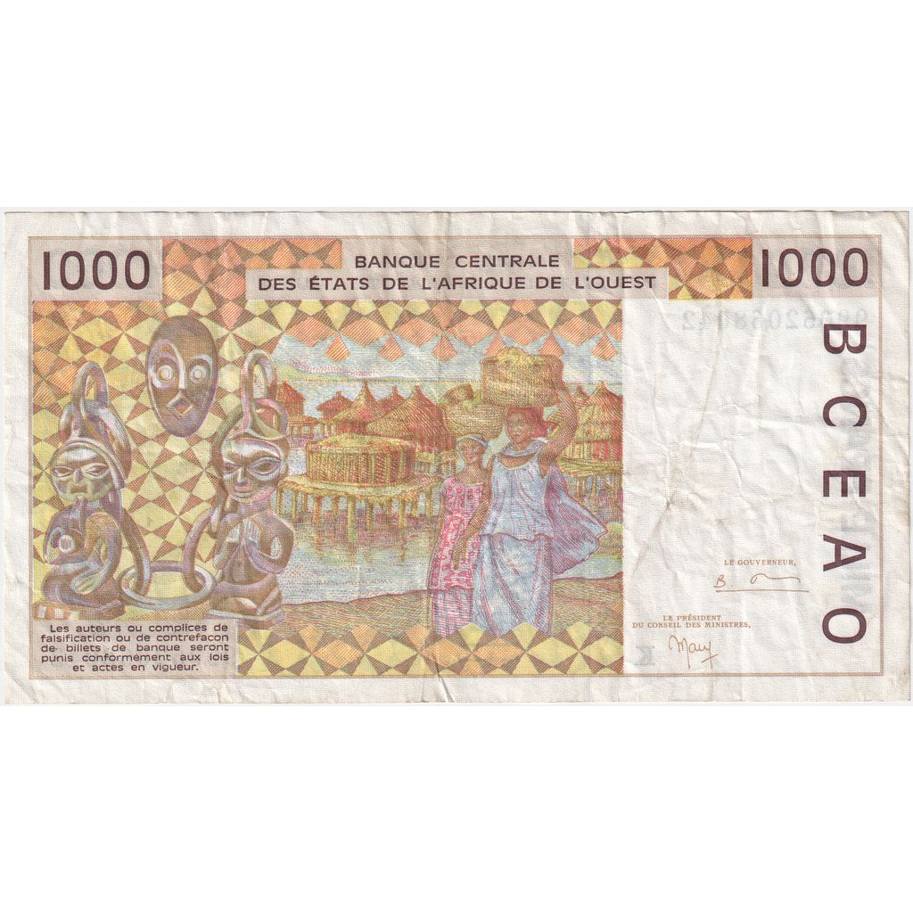 štáty západnej Afriky, 
  
  1000 frankov, 
  
  VF(30-35)