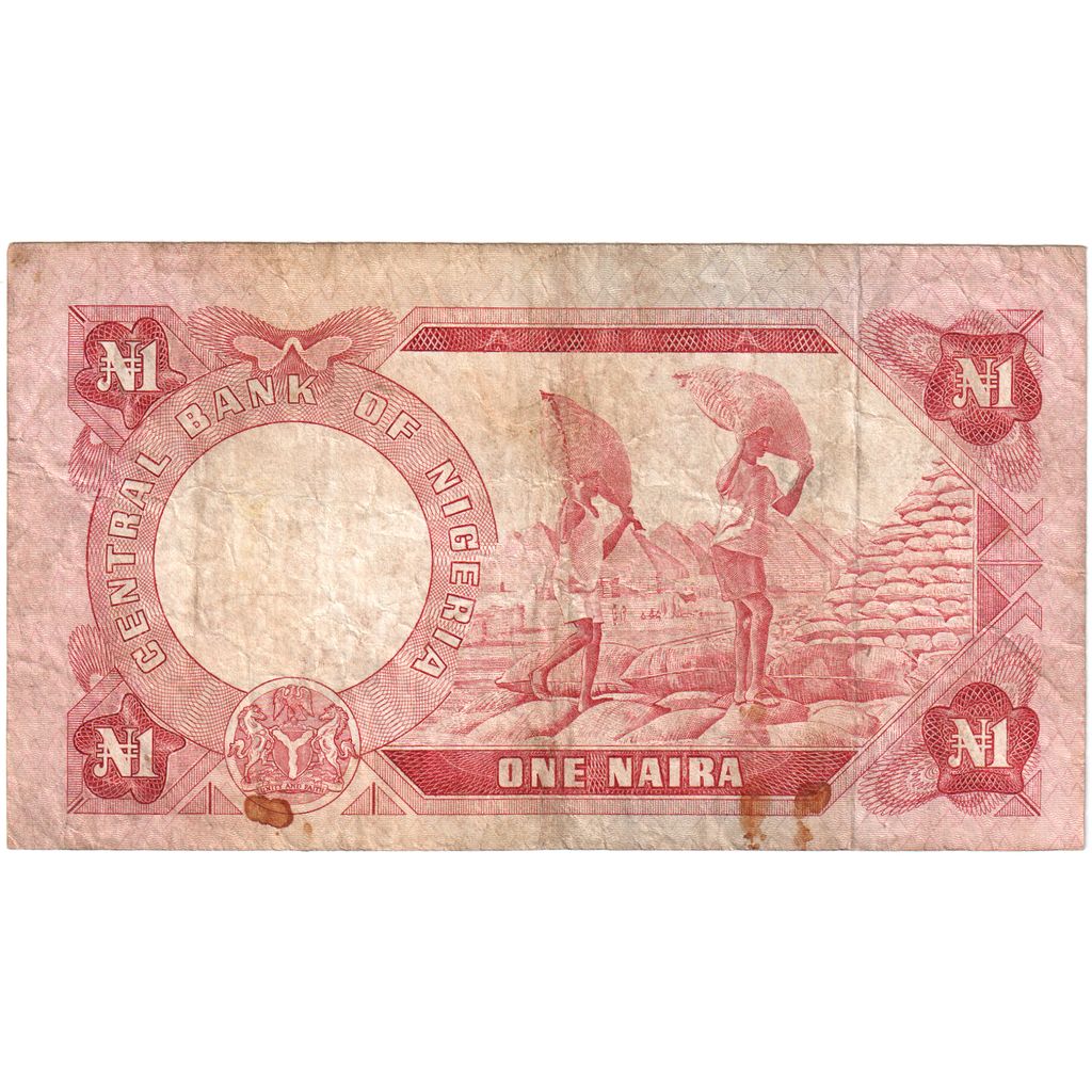 Nigéria, 
  
  1 Naira, 
  
  VF(20-25)