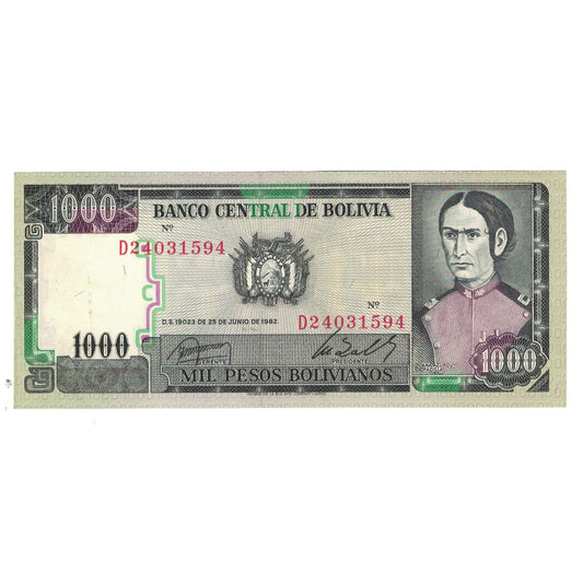 bankovka, 
  
  Bolívia, 
  
  1000 bolívianskych pesos