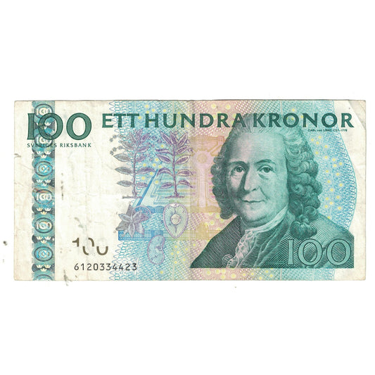 bankovka, 
  
  Švédsko, 
  
  100 korún