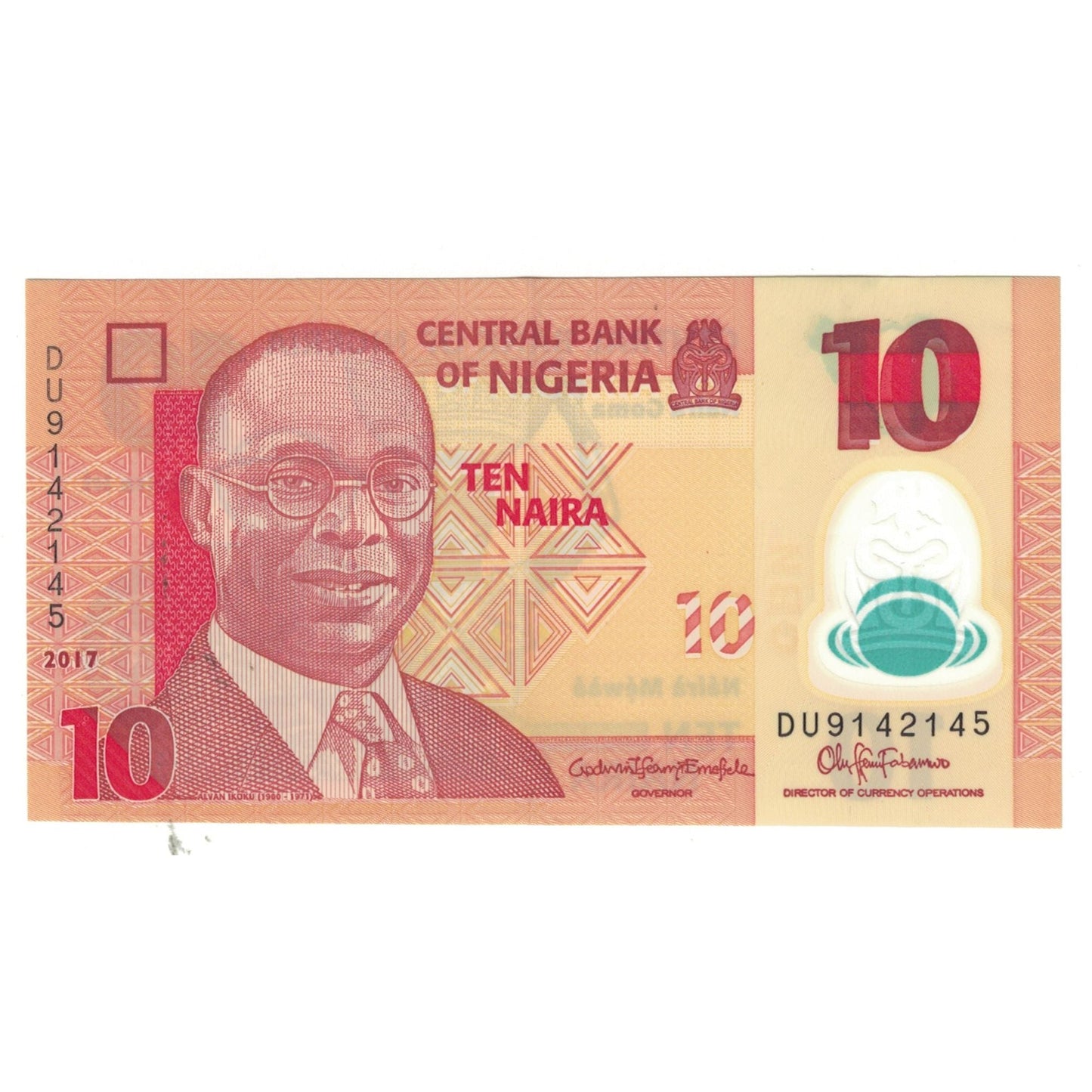 bankovka, 
  
  Nigéria, 
  
  10 Naira